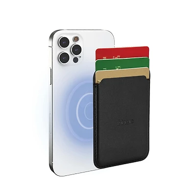 Porte-cartes magnétique en cuir végétalien