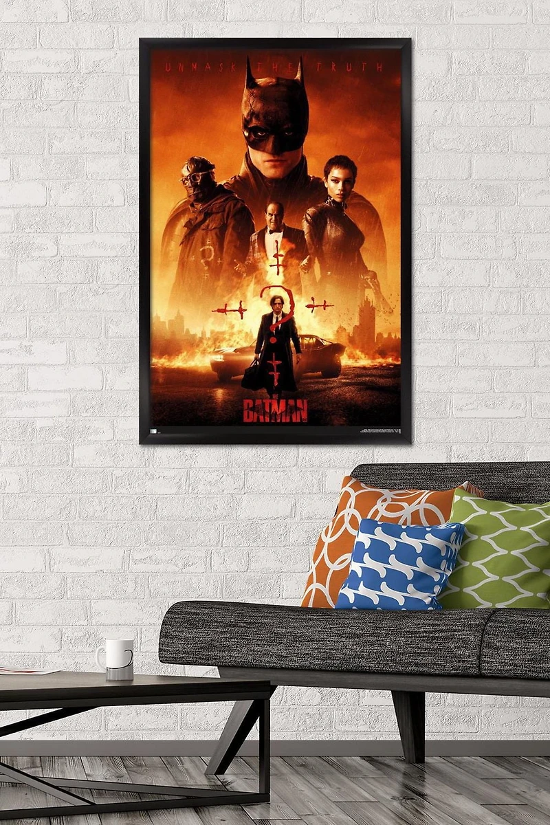 DC Comics Movie The Batman - One Sheet Wall Poster, 22.375" x 34" Framed