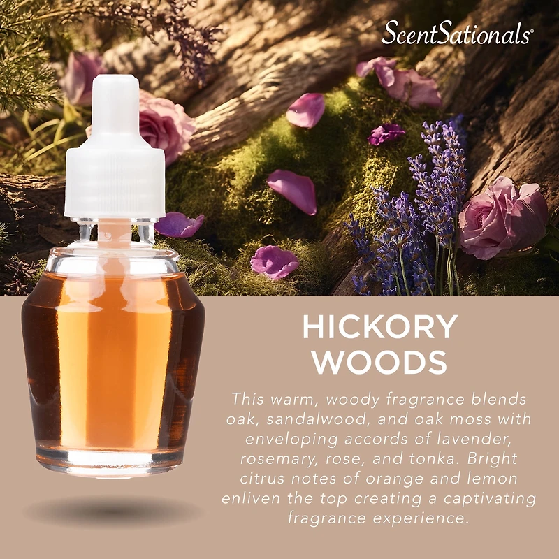 ScentSationals Scent Charm Oil - Hickory Woods, 0.8 Fl oz, 24 mL Refill