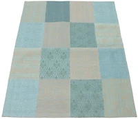 ECARPETGALLERY 5'8" x 7'8" Contemporary Collage Handmade Area Rug for Living Room, Dining Room and Bedroom in Blue