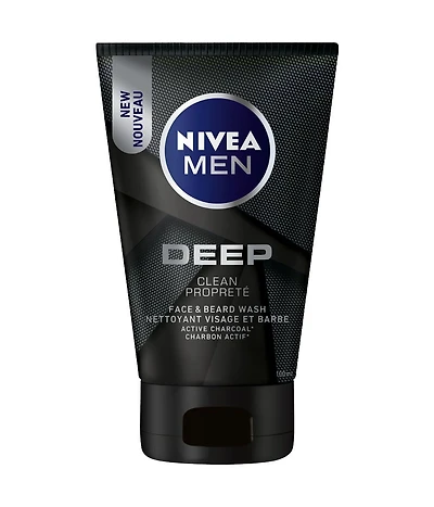 NIVEA MEN DEEP Nettoyant visage et barbe avec charbon actif 100 ml