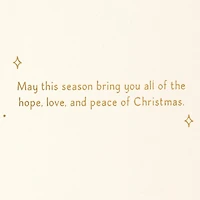 Carte religieuse de Noël, Signature de Hallmark, motif de bois (« A Savior is Born »)