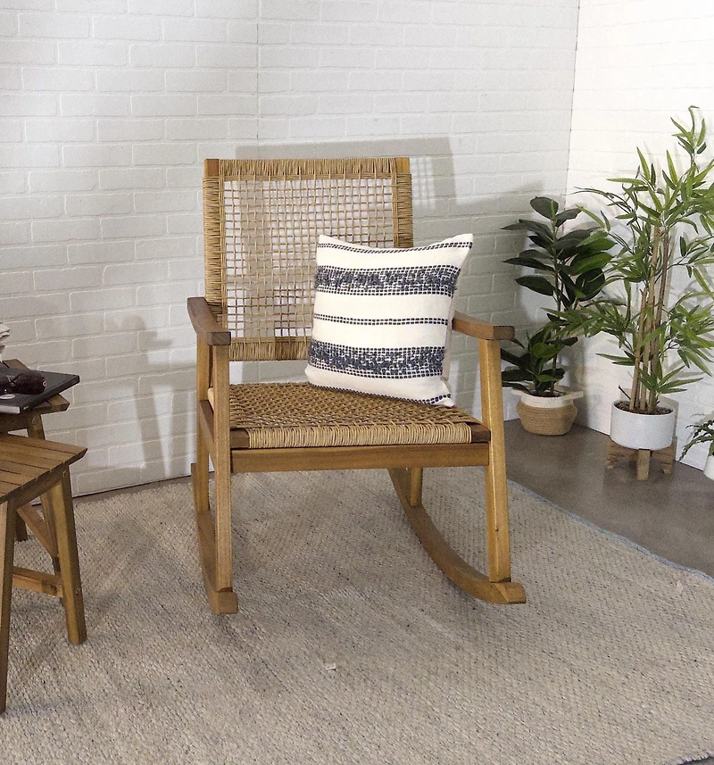 Lara rocking Chair with wicker seat and back