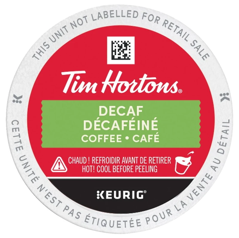 Tim Hortons Café décaféiné torréfaction moyen Keurig Capsule K-Cup 12ct