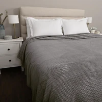 Couverture jacquard au toucher velours, gris 98po x 112po