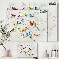 Designart Oiseau multicolore sur l'arbre Art mural sur toile