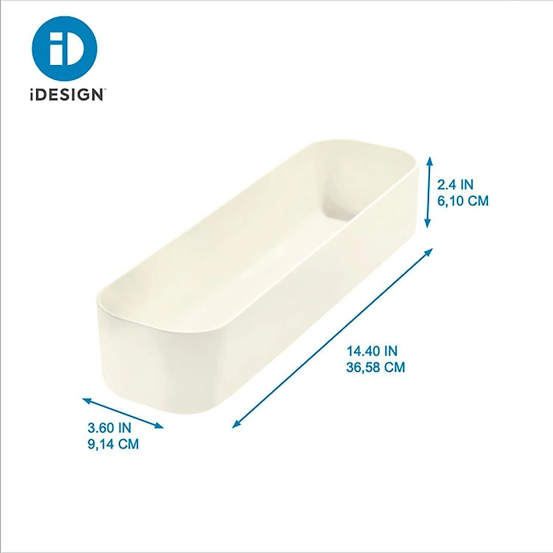 iDesign Coconut Eco BPA-Free Recycled Plastic Compact Drawer Organizer Bin - 3.6" x 14.4" x 2.4"