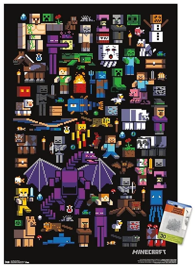 Minecraft - Mobbery Wall Poster, 22.375" x 34"