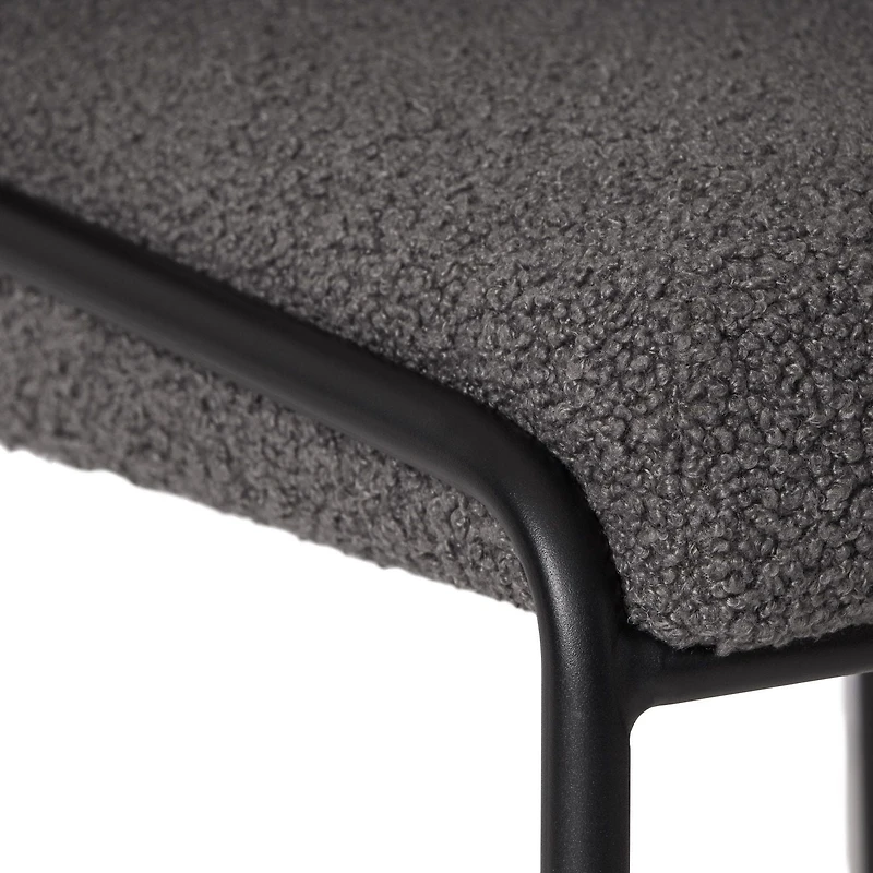 CorLiving Blakeley Modern Boucle Fabric Upholstered Counter Height Bar Stool with Metal Legs – Sold Individually