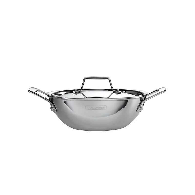 Tramontina Utsava Tri-Ply Clad Stainless Steel Covered Kadai