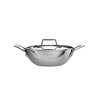 Tramontina Utsava Tri-Ply Clad Stainless Steel Covered Kadai