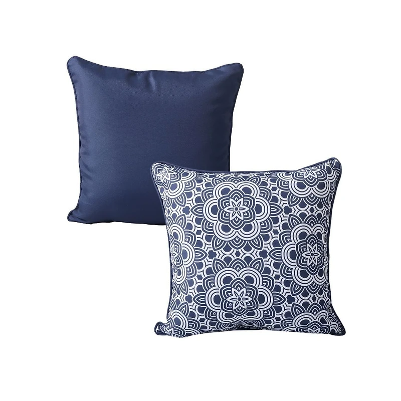 Ensemble de 2 coussins décoratifs d'intérieur/extérieur à bleu