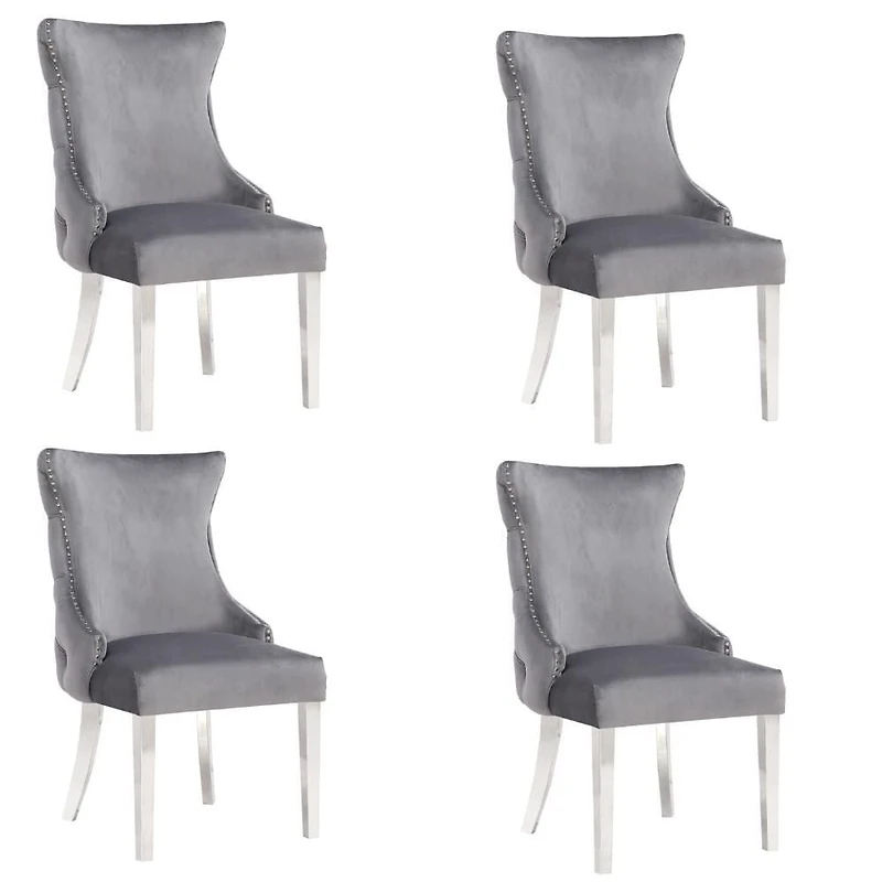CHAISE STONEFORT – ACIER gris ENSEMBLE DE 4