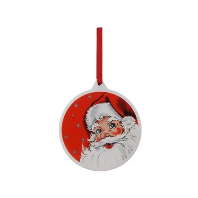 Mr. Christmas 4" Vintage Santa Ceramic Ornament, Red