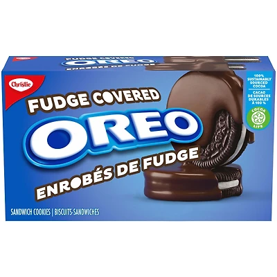 OREO Fudge Covered Sandwich Cookies Chocolate Sandwich Cookies, 224 g