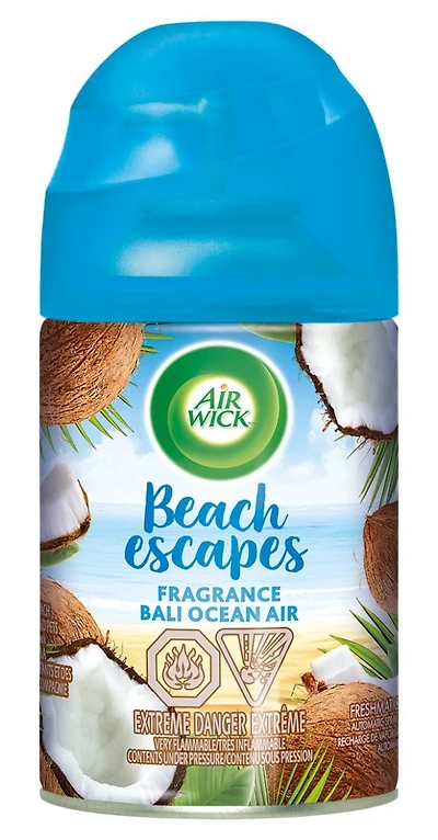 Assainisseur d'air AirWick Freshmatic, Recharges de vaporisateur automatique, Beach Escapes: Air océanique de Bali, 1 recharge