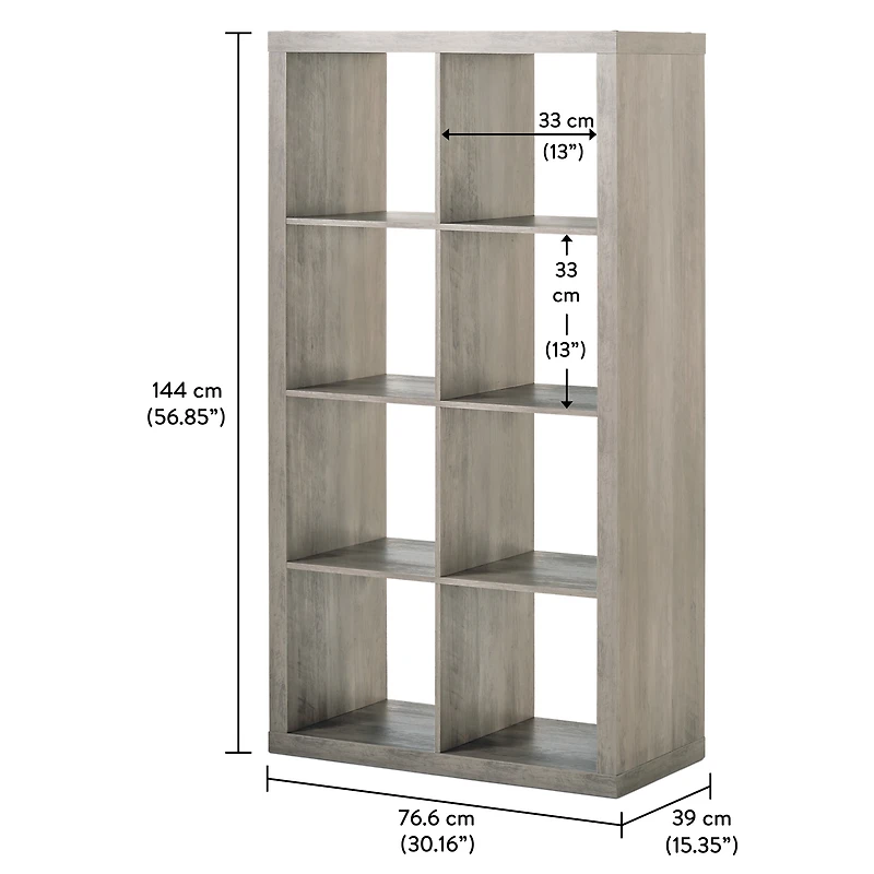 Better Homes & Gardens 8-Cube Storage Organizer, Rustic Gray