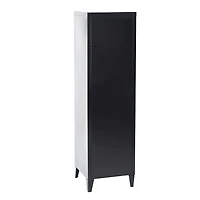 Homylin Home Storage Cabinet 3 Shelves 1 Door, Multipurpose Metal Locker Modern Large Space Cupboard - Black
