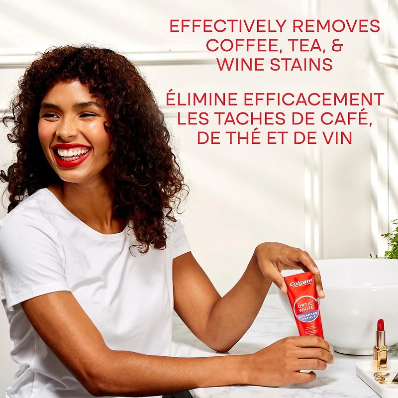 Colgate Optic White Advanced Teeth Whitening Toothpaste, Sparkling White – 73 mL, 73 mL