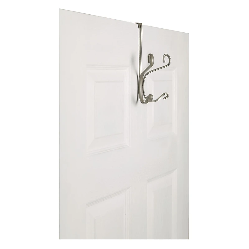 era Barre à 2 crochets de fantaisie pour dessus de porte argent chaud