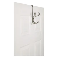 era Barre à 2 crochets de fantaisie pour dessus de porte argent chaud