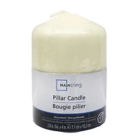 Mainstays Unscented Ivory Pillar Candle, MAINSTAYS PL MS 3X4 PILL IVORY