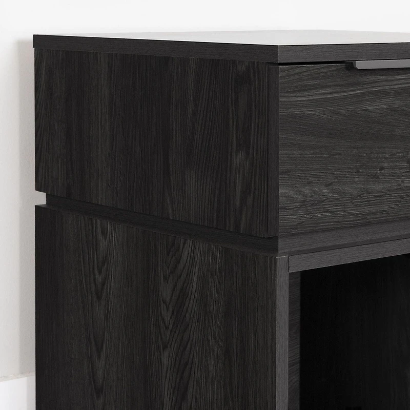 South Shore Hourra 1-Drawer Nightstand for Child, in Gray Oak