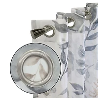 Loft Living Adana Leafy Print Grommet Single Curtain Panel Sheer 52" x 84" in Taupe