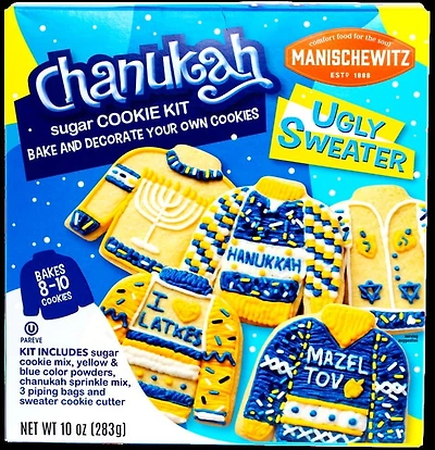 Chanukah Ugly Sweater Cookie Kit, Manischewitz Chanukah Ugly Sweater Cookie Kit