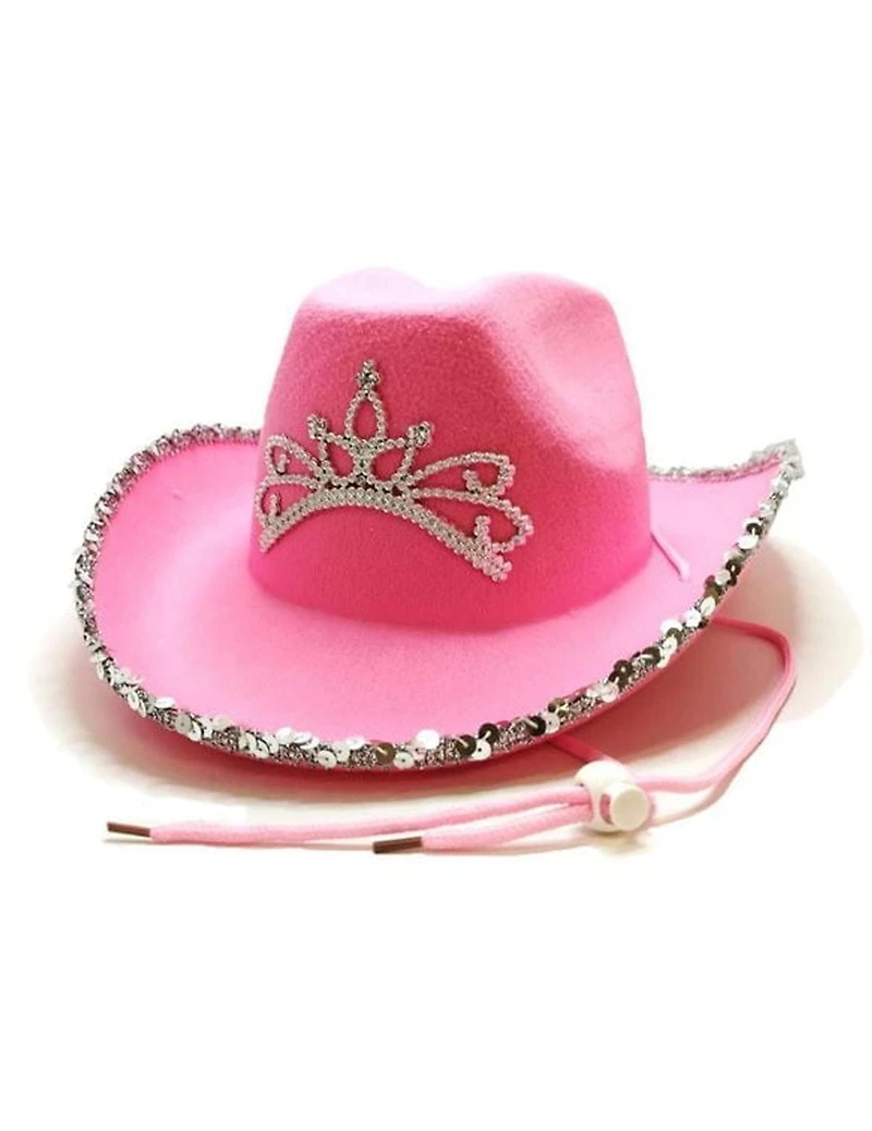 FantastikParty CHAPEAU DE COWBOY, chapeau western d'été à large bord, chapeau Fedora classique de couleur unie Chapeau de cowboy en feutre pour homme et femme.