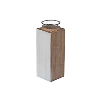 IH Casa Decor Bougeoir En Bois En Bois Blanc Avec Corde 8"