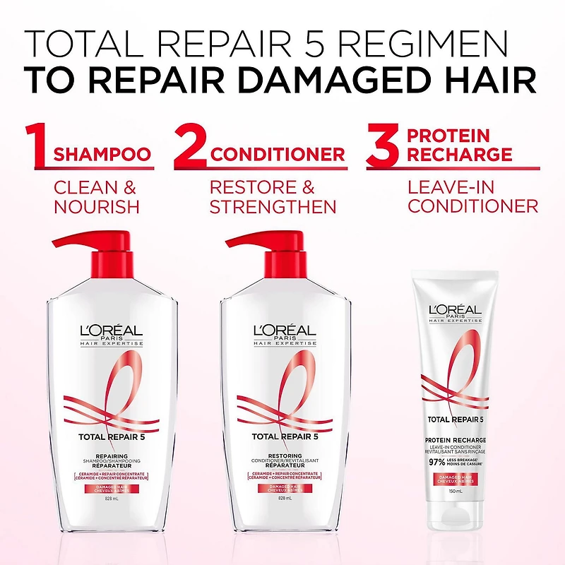 L'Oréal Paris Leave in Conditioner Hair Expertise Total Repair 5, Strength Recharge Leave-In Treatment 150 ml