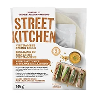 Street Kitchen, Kit de Rouleaux de Printemps Vietnamiens avec Sauce aux Arachides, 145 g (Stable à Température Ambiante) 6 délicieux rouleaux de printemps authentiques en 20 minutes