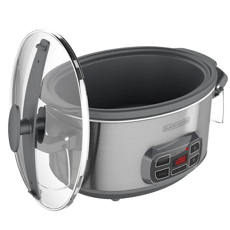 Black + Decker 7-qt Locking Lid Digital Slow Cooker