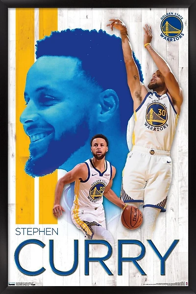 NBA Golden State Warriors - Stephen Curry 19 Wall Poster, 22.375" x 34" Framed