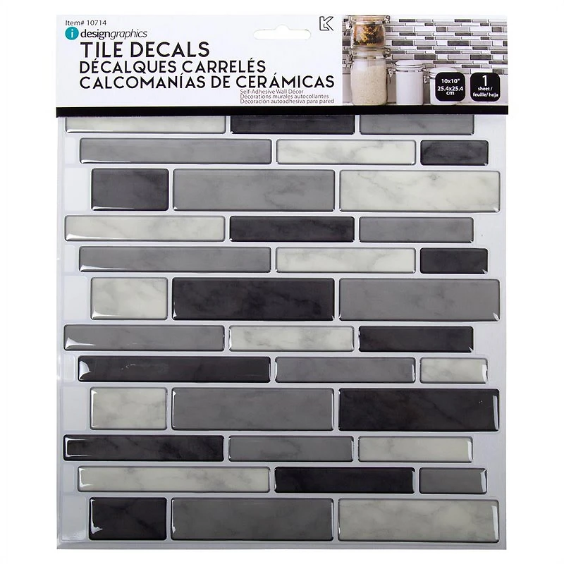 Truu Design Self-Adhesive Slim Subway Peel and Stick Backsplash Wall Tiles