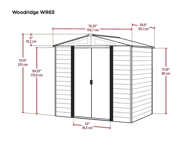 Abri rangement acier Woodridge, 6 x 5