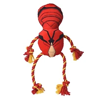 Iron Man Plush Dog toy with Rope and Squeaker