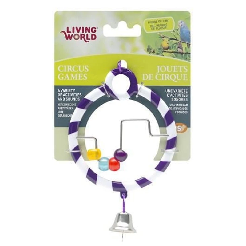 Jouet de cirque Living World avec boulier pour oiseaux, rouge et violet Divertissant et stimulant