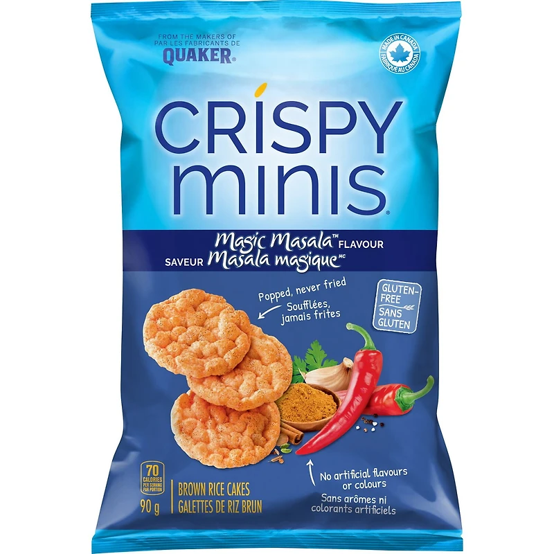 Quaker Crispy Minis galettes de riz brun saveur Masala magique