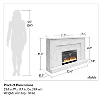 CosmoLiving Liberty Mantel Fireplace, Marbl