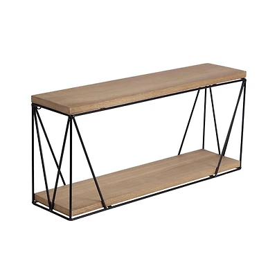 hometrends Balma Wood and Metal Wall Shelf, 18"W x 8"H x 4.5"D