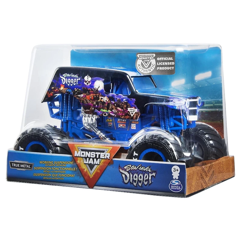 Monster Jam, Official Son-uva Digger Monster Truck, Die-Cast Vehicle, 1:24 Scale