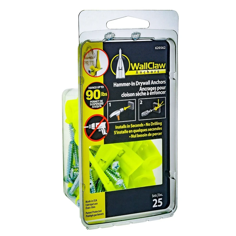 WALLCLAW W/SCREW 25PC, WALLCLAW W/SCREW 25P