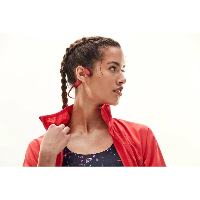 Shokz - OpenRun, CASQUE DE SPORT A CONDUCTION OSSEUSE, rouge