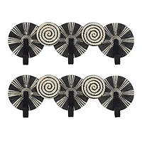 hometrends Spinoza Plaque with Hooks Set, Black/Natural