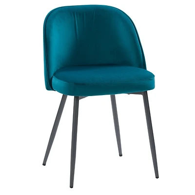 CorLiving Ayla Velvet Upholstered Single Indoor Side Chair with Steel Legs