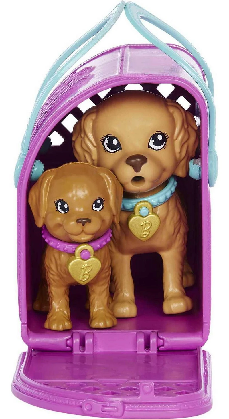 Barbie Doll and Accessories Pup Adoption Playset with Doll, 2 Puppies and Color-Change