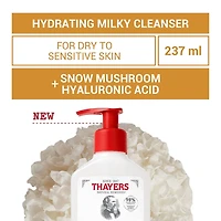 THAYERS Hydrating Milky Cleanser with Hyaluronic Acid and Snow Mushroom, Natural Facial Cleanser, For All Skin Types, 237mL, THAYERS Hydrating Milky Cleanser