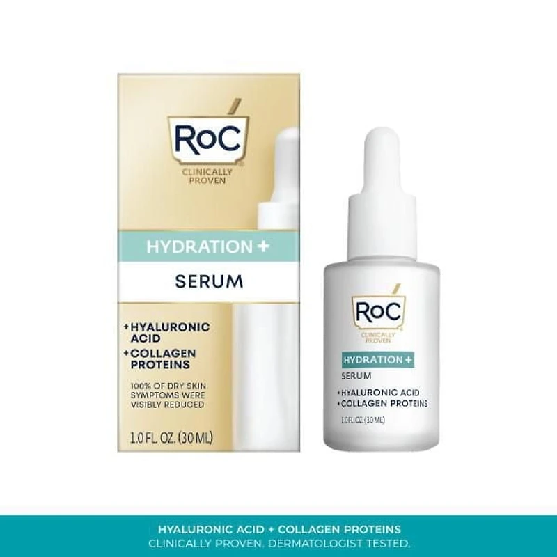 RoC Skincare - Hydration + Serum - Hyaluronic Acid + Collagen Proteins - 30ml, Roc Skincare Serum